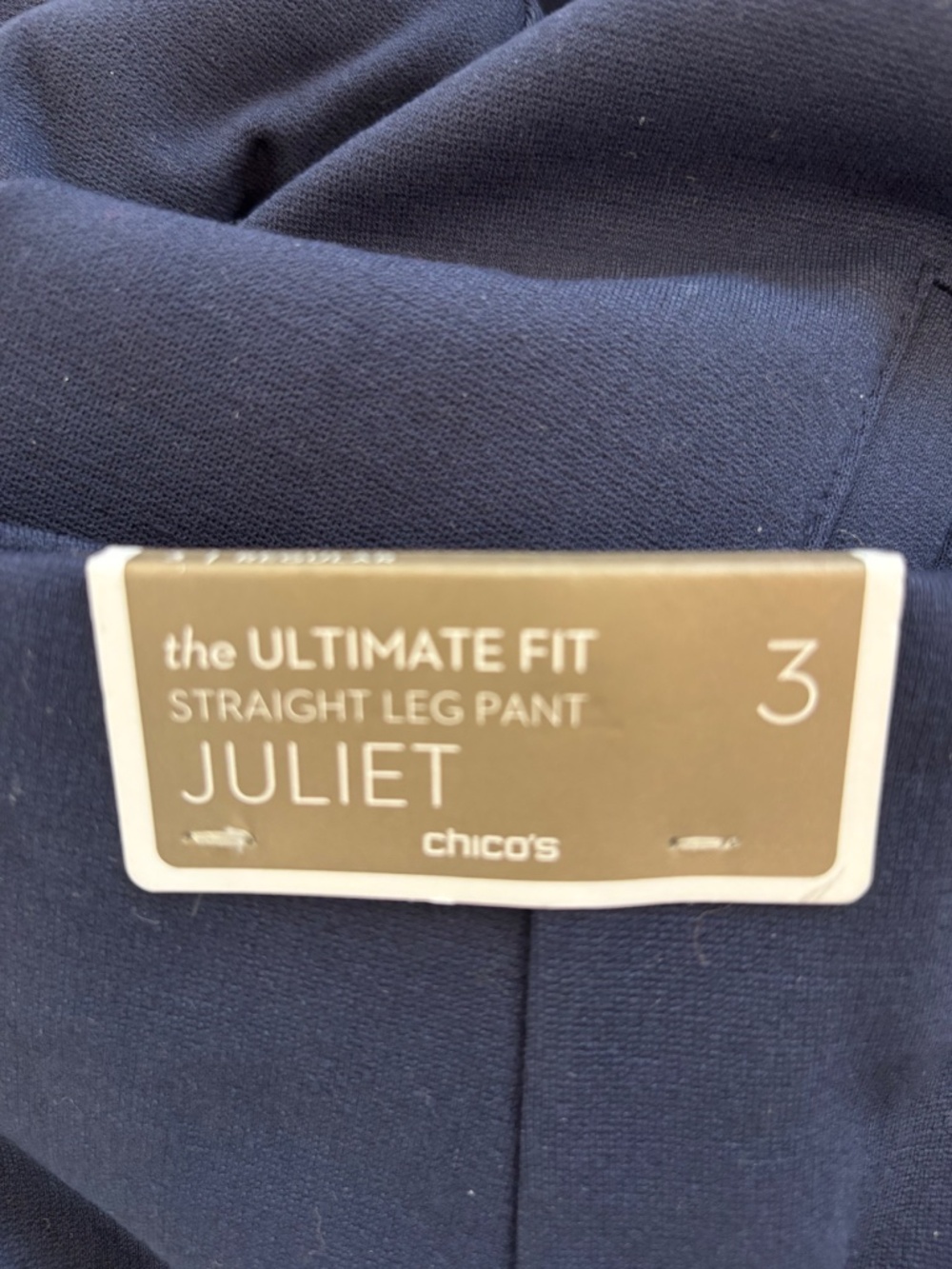 NWT Chico’s Navy Juliet Straight Leg Ponte Pants Size 3 / 16 Regular - Picture 10 of 11